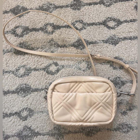 Tory Burch Perry Bombe Mini Puffy Logo Crossbody Bag in Cream - Picture 3 of 12